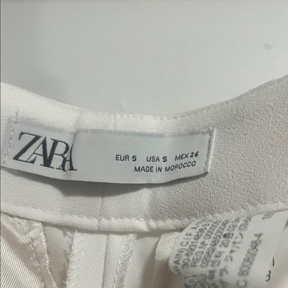 NWT Zara Crisp White Flared Pants size SMALL high waisted elegant and comfy - Picture 4 of 8